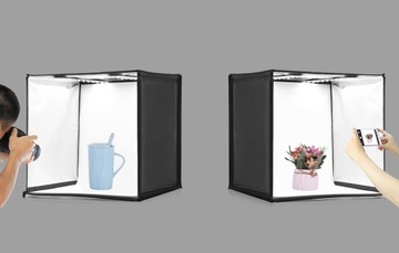 PULUZ БЕЗТЕННАЯ ФОТОТЕНТА 40 СМ LED 5500K 2X1200LM + ЧЕХОЛ