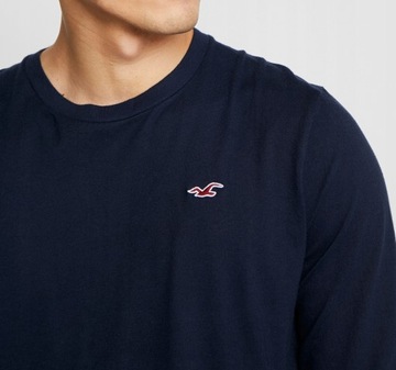 HOLLISTER Navy Long-sleeve T-shirt długi rękaw XL