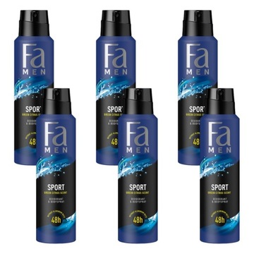 Fa MEN Sport dezodorant spray dla mężczyzn 6x 150ml