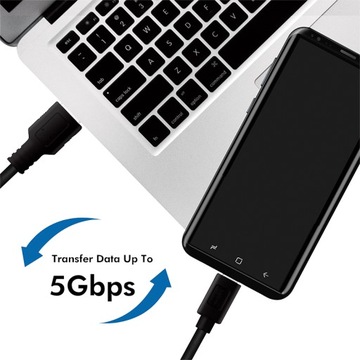 Кабель USB-C — USB-A, 0,15 м, черный, 3.2 Gen 1