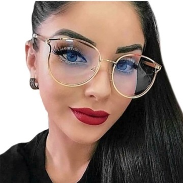 Очки женские прозрачные, золото CAT'S EYE