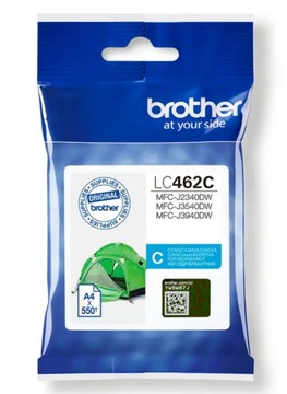 Brother LC462C, голубые чернила, 550 страниц. LC-462C