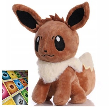 Maskotka Pokemon Eevee 25 cm + 2 ORYGINALNE KARTY POKEMON ENERGIA