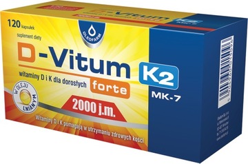 D-VITUM FORTE 2000 j.m. K2 (MK-7) 120 kapsułek z Wit D