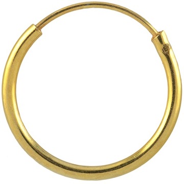 Kolczyk koło kółka złocone 14 mm 1 szt srebro 925