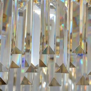 Lampa kryształowa sufitowa żyrandol kryształowy plafon led pilot 60cm złoty