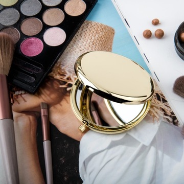 Lusterko okrągłe złote z grawerem PREZENT NA DZIEŃ NAUCZYCIELA