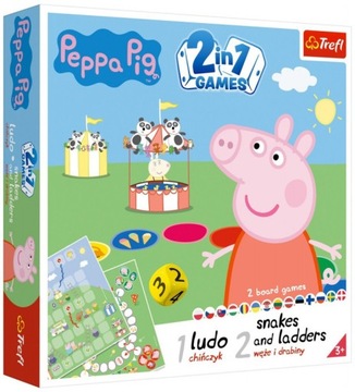 Fajna PLANSZÓWKA dla NAJMŁODSZYCH Dziecięca GRA Planszowa 2w1 Ludo Snakes