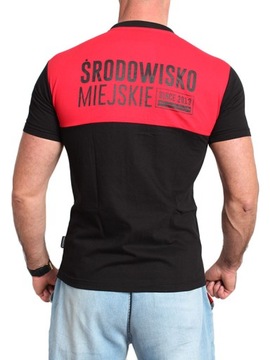 KOSZULKA ŚRODOWISKO MIEJSKIE DOUBLE BLACK/RED r.L