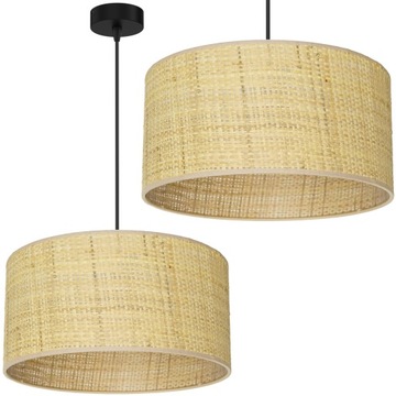 LAMPA WISZĄCA 1PŁ SUFITOWA ABAŻUR BOHO RATAN 30CM LED E27 POLSKA LAMPA