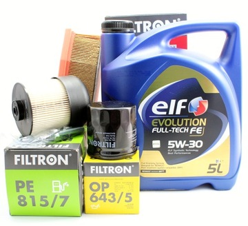 FILTRY + OLEJ ELF 5W30 RENAULT CLIO IV 1.5 DCI