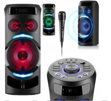 Głośnik Bluetooth Przenośny Bezprzewodowy LCD Funkcja Karaoke + Mikrofon