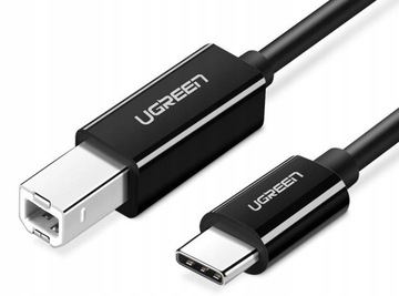 USB-C — USB-B, кабель принтера 480 Мбит/с, 2 м, черный