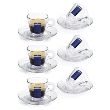 Filiżanka Lavazza Cappuccino 160ml spodek szkło 6x