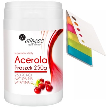NATURALNA WITAMIN C ACEROLA PROSZEK 250g ODPORNOŚĆ DLA DZIECI I DOROSŁYCH