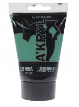 RENESANS A'KRYL Farba akrylowa 100 ml 15-Zieleń Ciemna Deep Green