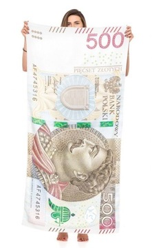 RĘCZNIK BANKNOT 500 ZŁ ŚMIESZNY PREZENT PIENIĄDZE