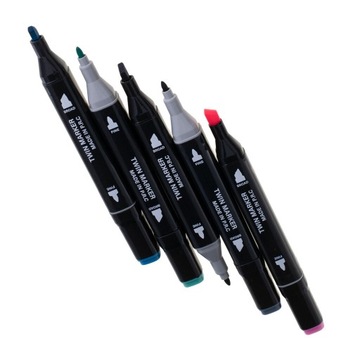 Спиртовые маркеры двухсторонние в футляре 24 + подставка.