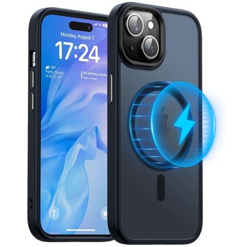 ТОНКИЙ ЧЕХОЛ MAG SAFE HYBRID ARMOR CASE ДЛЯ APPLE IPHONE 15 ТЕМНО-СИНИЙ