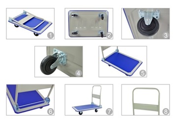 СКЛАДНОЙ СКЛАДСКИЙ АВТОМОБИЛЬ, ГРУЗОПОДЪЕМНОСТЬЮ 150 КГ, ПЛАТФОРМА, 4-КОЛЕСА