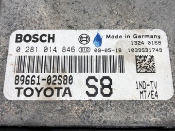 JEDNOTKA MOTORU TOYOTA AURIS I 89661-02S80 1.4 90KM 06-12 ŘÍZENÍ