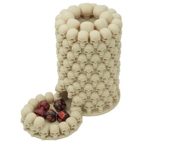 Стопка черепов, башня из костей - Dice Tower Bone white