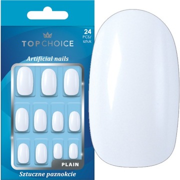 TOP CHOICE SZTUCZNE PAZNOKCIE MLECZNE OWALNE 78378