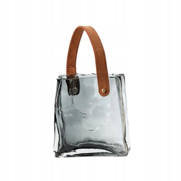 Стеклянная ваза для пончиков. Современное украшение. Сумочка в форме вазы.