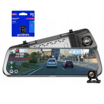 Videorekordér Zrcátko 10'' Automobilová Kamera Couvání Záznamník Jízdy