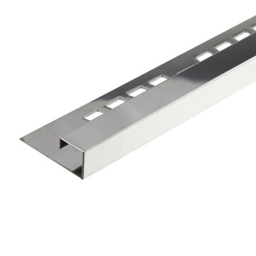 Srebrna Listwa stalowa do płytek 12mm STAINLESS