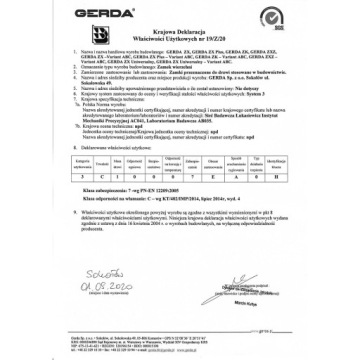 GERDA TYTAN ZX замок белый левый GT8 длинный класс 85мм