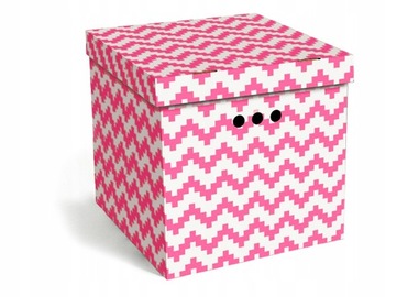 PUDEŁKO KARTONOWE OZDOBNE PORZĄDKOWE PIXELE RÓŻ MM