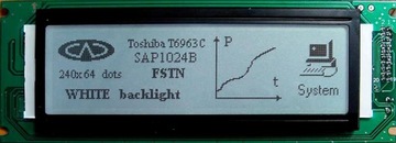 ART Nowe LCD 240x64 K/WHITE LED TOSHIBA T6963C