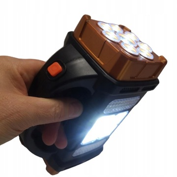 MOCNA LATARKA SOLARNA AKUMULATOROWA LAMPA LED COB