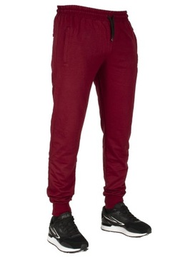 Dres spodnie męskie dresowe S czerwone ze ściągaczem jogger