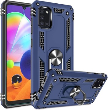 ETUI PANCERNE MOCNE ARMOR RING DO SAMSUNG M31S + SZKŁO