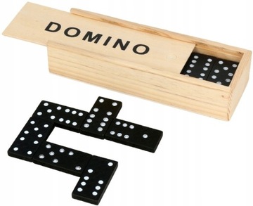 DOMINO DREWNIANE GRA W PUDEŁKU 28 ELEMENTÓW ZABAWA