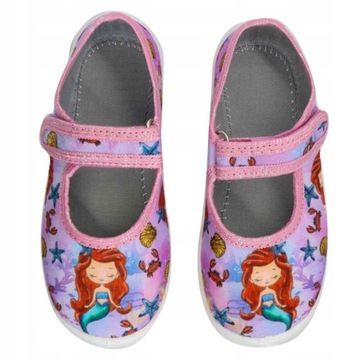 buty kapcie balerinki Raweks wiosenne do przedszkola różowe Syrenka D37 31