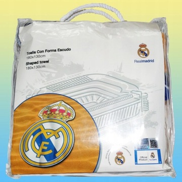 KRÓLEWSCY REAL MADRYT DUŻY RĘCZNIK PLAŻOWY HERB 180 x 130 CM BASEN WAKACJE