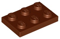 LEGO 3021 płytka 2x3 brązowa 5szt.