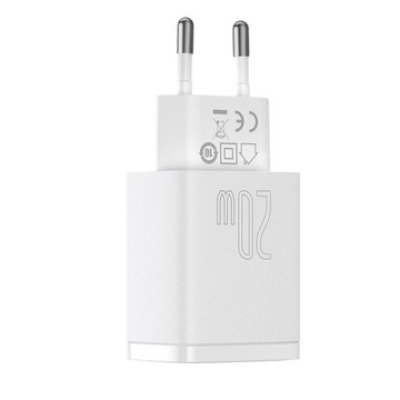 Сетевое зарядное устройство Baseus USB USB-C 20 Вт, белое