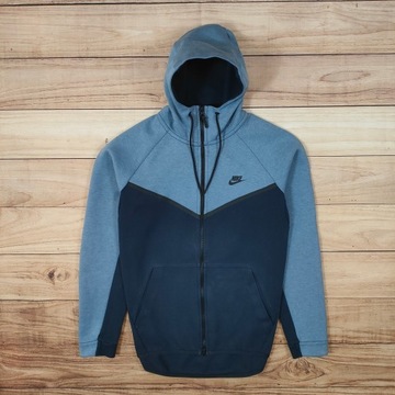 NIKE Tech Fleece Bluza Granatowa Męska Logowana r. L