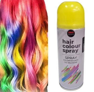 Spray koloryzujący farba do włosów ŻÓŁTY 1SZT