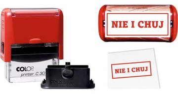 PIECZĄTKA czerwona 47x18 COLOP C30 automatyczna TWÓJ ŚMIESZNY NAPIS TEKST