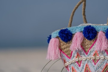 СУМКА-КОРЗИНА МОДЕЛЬ BALI POMPONS