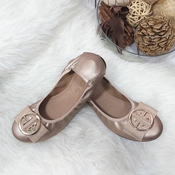 БАЛЕТКИ ЖЕНСКИЕ НА РЕЗИНКЕ, КОЖАНОЙ СТЕКЛИКЕ 43