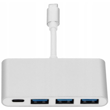 ADAPTER HUB USB C do 3xUSB 3.0 + USB C PD MacBook