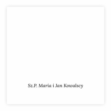 PERSONALIZACJA KOPERTY - USŁUGA DODATKOWA