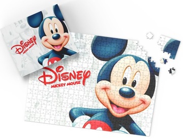 PUZZLE - MYSZKA MICKEY MIKI - PREZENT NA ŚWIĘTA WZORY - 70el + PUDEŁKO
