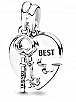 MD CHARMS zawieszka klucz serce BEST FRIENDS S925